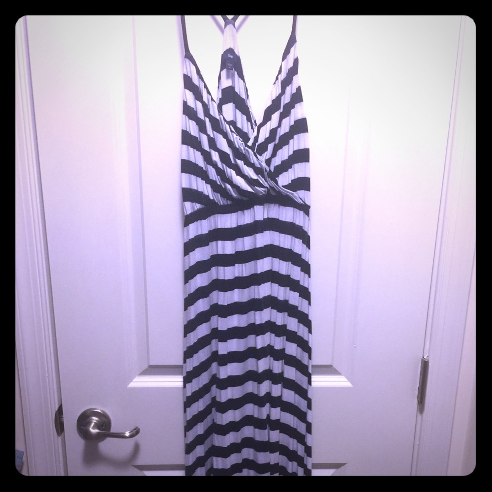 Blue and white Gap maxi dress